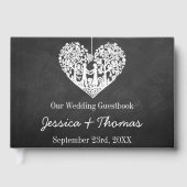 Hangend Collectie van de Hart Tree Chalkboard Wedd Gastenboek (Voorkant)