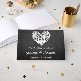 Hangend Collectie van de Hart Tree Chalkboard Wedd Gastenboek