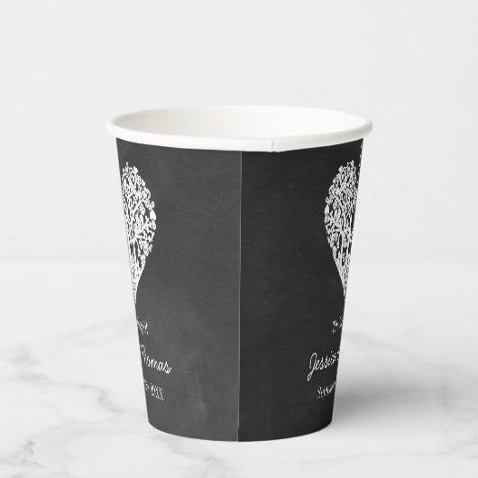 Hangend Collectie van de Hart Tree Chalkboard Wedd Papieren Bekers (Rechts)