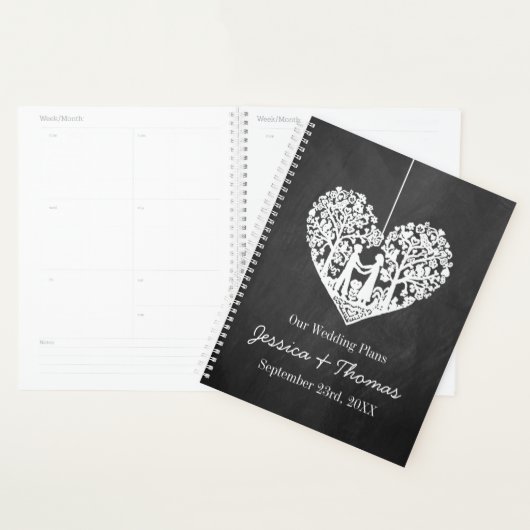 Hangend Collectie van de Hart Tree Chalkboard Wedd Planner (Display)