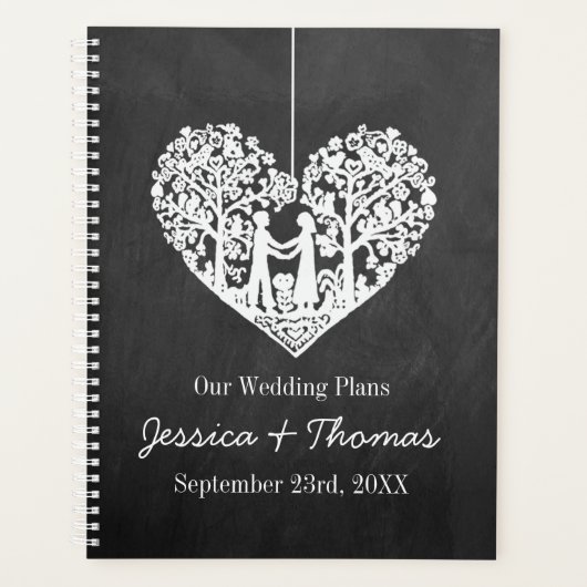 Hangend Collectie van de Hart Tree Chalkboard Wedd Planner (Voorkant)