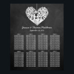 Hangend Collectie van de Hart Tree Chalkboard Wedd Poster<br><div class="desc">Deze trouwspreidingskaart is voorzien van een romantische hangende boom, die binnenkort man en vrouw zal zijn, die in de vorm van een hart gekerfd is. Het effect van het krijt achtergrond maakt deze zittingskaart perfect voor om het even welk paar dat een chic moderne bruiloft plant. Deze kaart kan gemakkelijk...</div>
