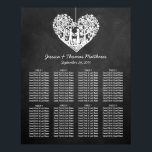 Hangend Collectie van de Hart Tree Chalkboard Wedd Poster<br><div class="desc">Deze trouwspreidingskaart is voorzien van een romantische hangende boom, die binnenkort man en vrouw zal zijn, die in de vorm van een hart gekerfd is. Het effect van het krijt achtergrond maakt deze zittingskaart perfect voor om het even welk paar dat een chic moderne bruiloft plant. Deze kaart kan gemakkelijk...</div>