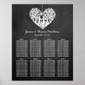Hangend Collectie van de Hart Tree Chalkboard Wedd Poster (Voorkant)