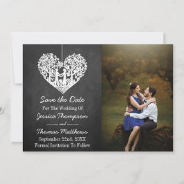 Hangend Collectie van de Hart Tree Chalkboard Wedd Save The Date