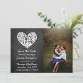 Hangend Collectie van de Hart Tree Chalkboard Wedd Save The Date (Staand voorkant)