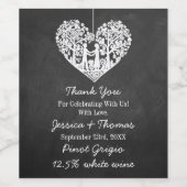 Hangend Collectie van de Hart Tree Chalkboard Wedd Wijn Etiket (Enkel label)