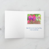 Hangend Fuchsia Plant/Happy Birthday/aanpasbaar Kaart (Binnen)