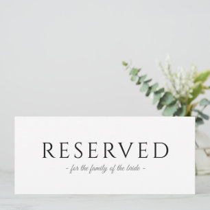 Hangend Gereserveerd Eenvoudig Typografie Trouwbor Kaart
