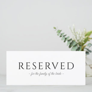 Hangend Gereserveerd Eenvoudig Typografie Trouwbor Kaart