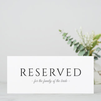 Hangend Gereserveerd Eenvoudig Typografie Trouwbor Kaart