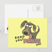 Hangend hondje houden broek aan briefkaart (Voorkant / Achterkant)