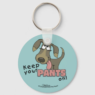 Hangend hondje houden broek aan sleutelhanger