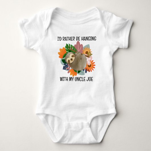 Hangend met oom Cute Sloth  Romper (Voorkant)