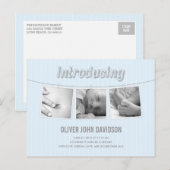 Hangende Afbeeldingen Geboorteaankondiging - Baby  Aankondigingskaart (Voorkant / Achterkant)