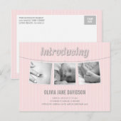 Hangende Afbeeldingen Geboorteaankondiging - Baby  Aankondigingskaart (Voorkant / Achterkant)