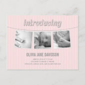 Hangende Afbeeldingen Geboorteaankondiging - Baby  Aankondigingskaart (Voorkant)