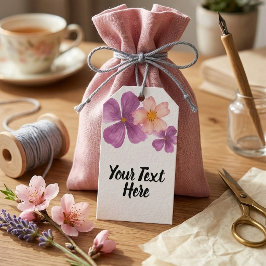 Hangende bedankkaartjes met bloemen cadeaulabel