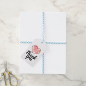 Hangende bedankkaartjes met rode hart cadeaulabel (Met Touw)