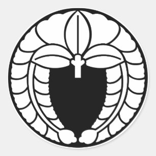 Hangende blauwe regen in rijstcake ronde sticker