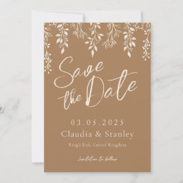 Hangende Bloemen Bladerdak Warm Beige Boho Aardse Save The Date