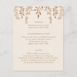 Hangende Bloemen Foliage Warm Romantisch Boho Deta Informatiekaartje