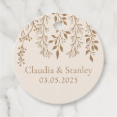 Hangende bloemen loof warm romantisch boho aards bedankjes labels (Voorkant)