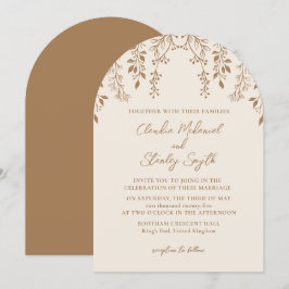 Hangende bloemen loof warm romantisch boho aards kaart