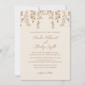 Hangende bloemen loof warm romantisch boho aards kaart (Voorkant)