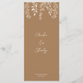 Hangende bloemen loof warm romantisch boho aards menu (Voorkant)