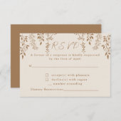 Hangende bloemen loof warm romantisch boho aards RSVP kaartje (Voorkant / Achterkant)