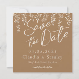 Hangende bloemen loof warm romantisch boho aards save the date