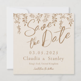 Hangende bloemen loof warm romantisch boho aards save the date