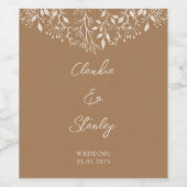 Hangende bloemen loof warm romantisch boho aards wijn etiket (Enkel label)