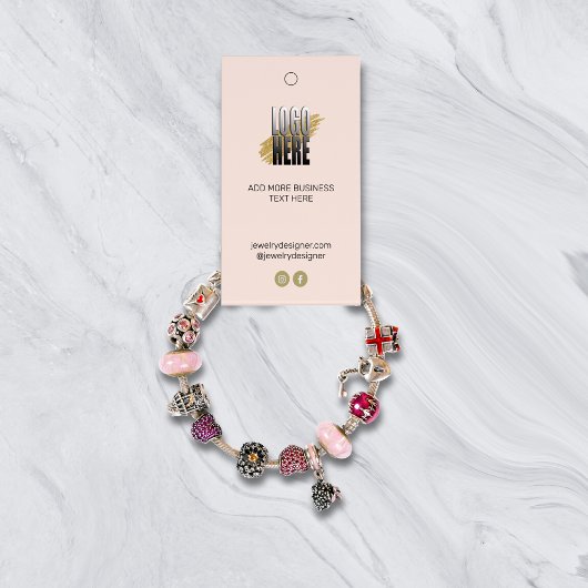 Hangende Blush Armband Display Prijs Label QR Visitekaartje