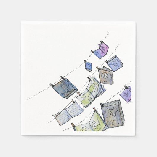 Hangende boeken Papier servet (Voorkant)