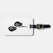  hangende bokshandschoenen Retro Fighter Bagagelabel (Voorkant horizontaal)