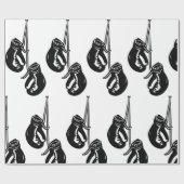  hangende bokshandschoenen Retro Fighter Cadeaupapier (Vlak)