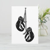  hangende bokshandschoenen Retro Fighter Kaart (Staand voorkant)