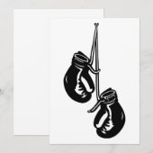  hangende bokshandschoenen Retro Fighter Kaart (Voorkant / Achterkant)