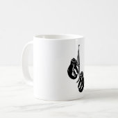  hangende bokshandschoenen Retro Fighter Koffiemok (Voorkant links)