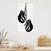  hangende bokshandschoenen Retro Fighter Poster (Keuken)