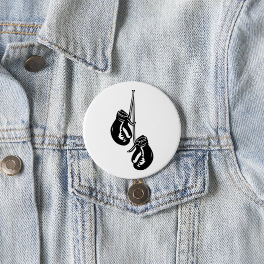 hangende bokshandschoenen Retro Fighter Ronde Button 7,6 Cm