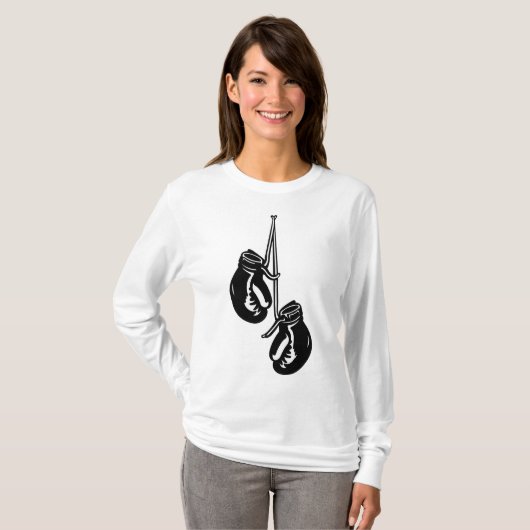  hangende bokshandschoenen Retro Fighter T-shirt (Voorkant volledig)