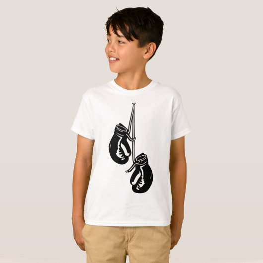  hangende bokshandschoenen Retro Fighter T-shirt (Voorkant volledig)