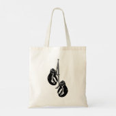  hangende bokshandschoenen Retro Fighter Tote Bag (Achterkant)