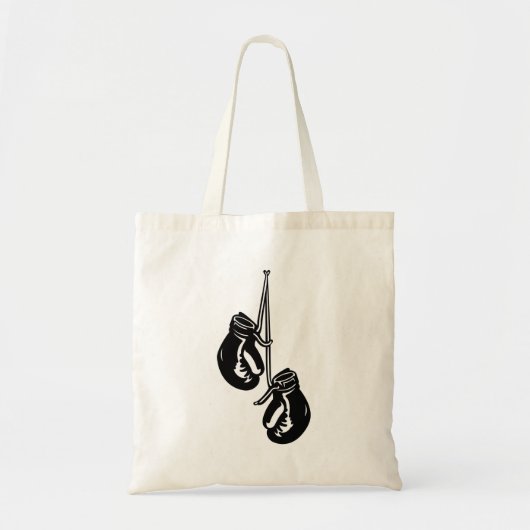  hangende bokshandschoenen Retro Fighter Tote Bag (Voorkant)