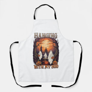 Hangende Boo Halloween Geesten Pompoenen Volle Maa Schort
