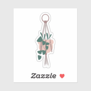 Hangende botanische kamerplanten groenmix sticker