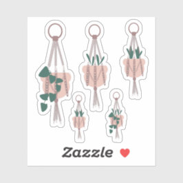 Hangende botanische kamerplanten meerdere groene p sticker